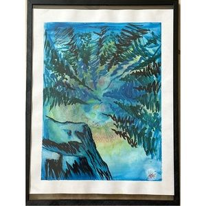 ✨Host Pick✨Backwoods Precipice- Original Artwork- Framed
